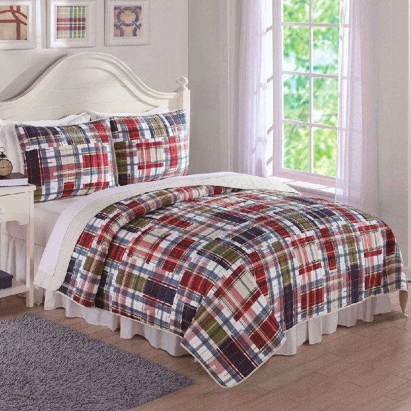 Laura Hart Kids Preppy Plaid 3-piece Quilt Set