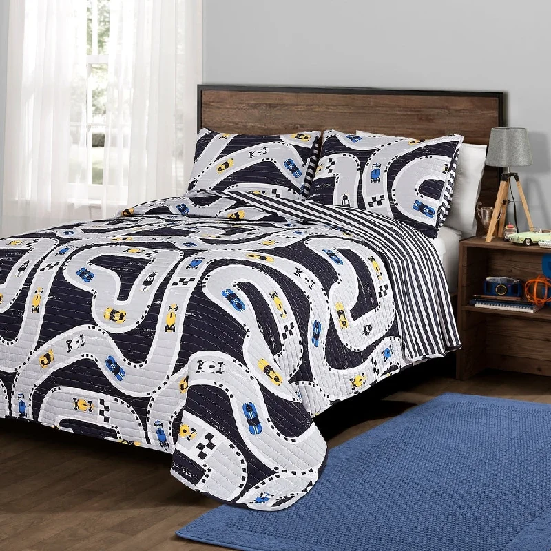 Lush Decor Car Tracks Quilt Set