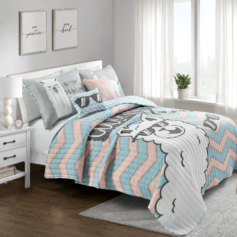 Lush Decor Cool as Llama Reversible Quilt Set