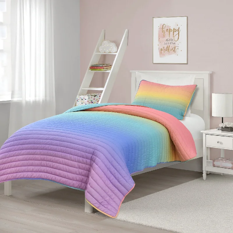 Lush Decor Rainbow Ombre Quilt Set