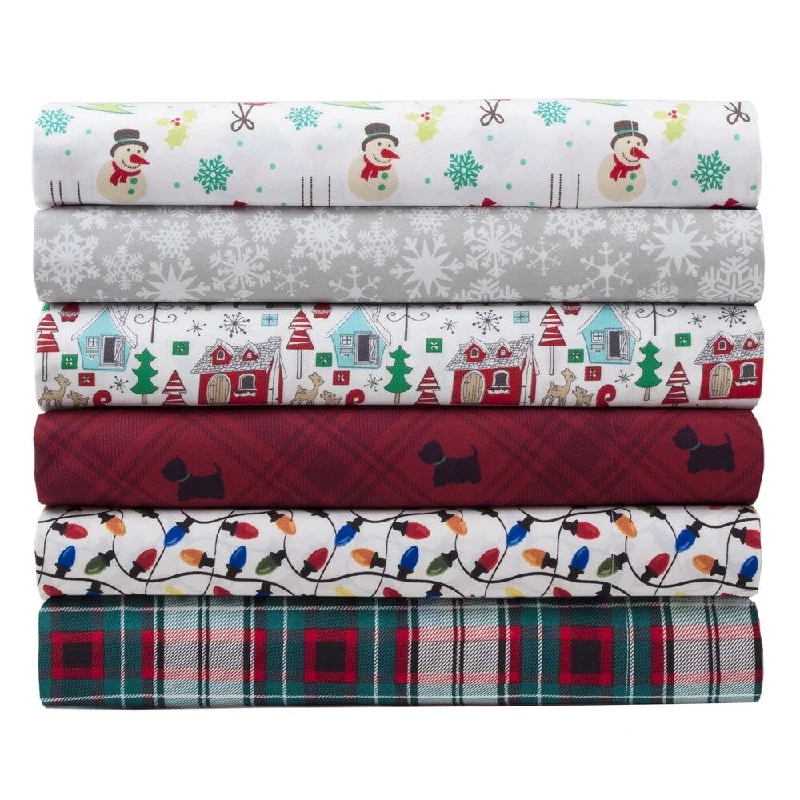 Microfiber Holiday Print Bed Sheet Sets