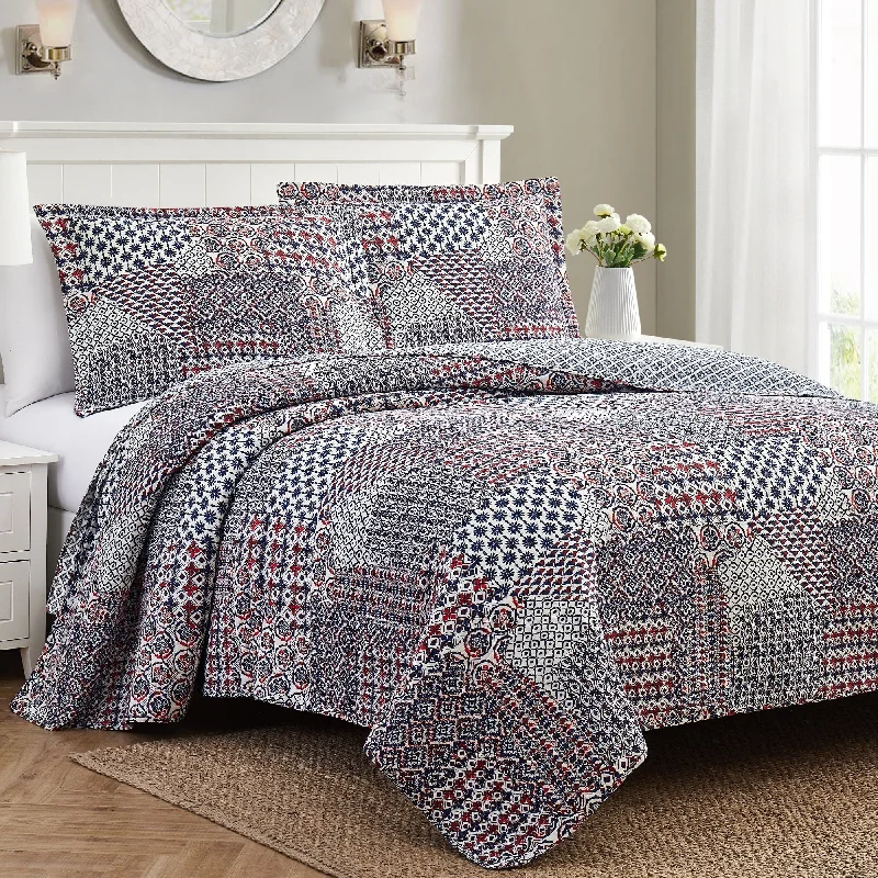 Modern Threads Tori 3-Piece 100-Percent Cotton Enzyme Washed Quilt Set