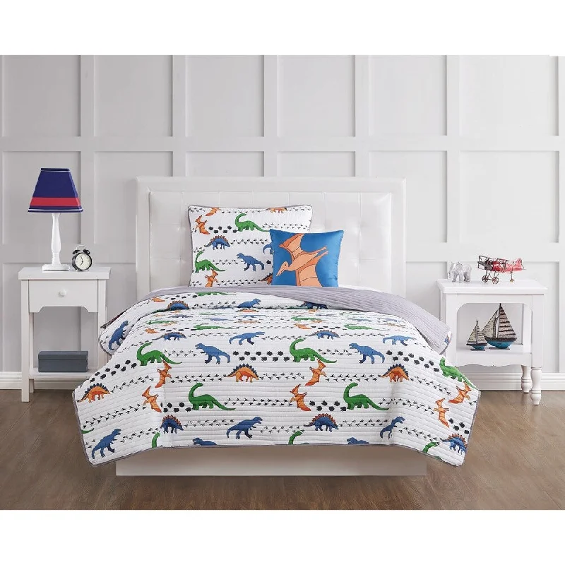 My World Dino Tracks 4 Piece Quilt Set