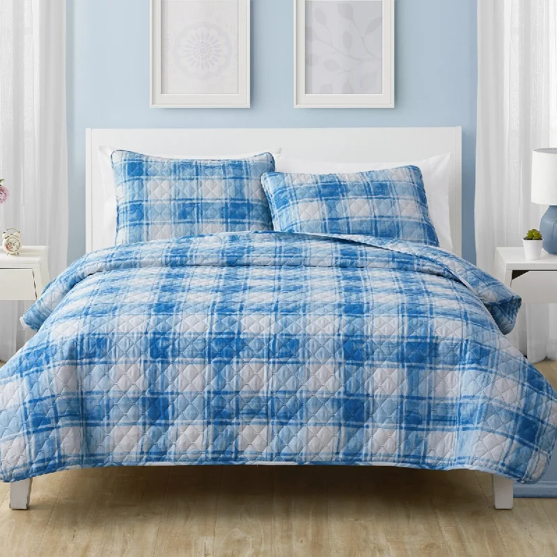 Olivia & Finn Ryan Blue Plaid Quilt Set