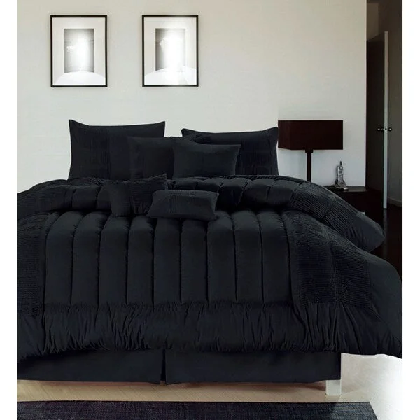 Sevilla Black 12-piece Bed in a Bag with Sheet Set