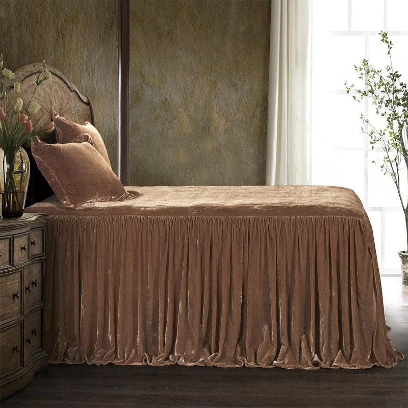 Stella Faux Silk Velvet Bedspread