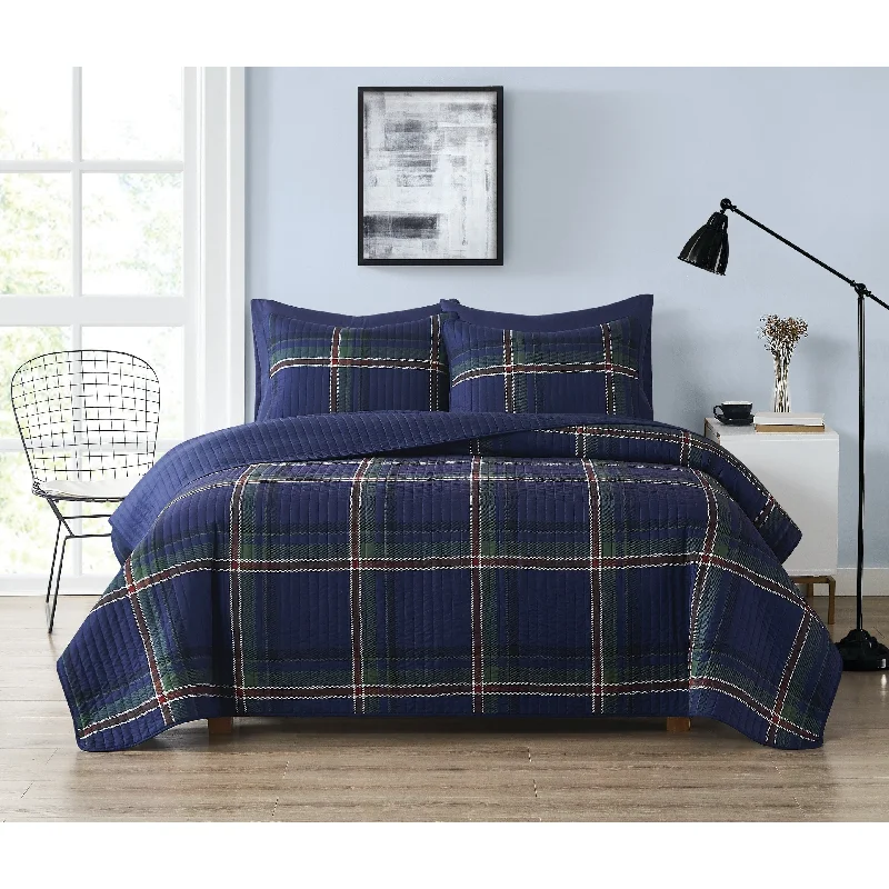 Truly Soft Bronson Plaid Quilt Set