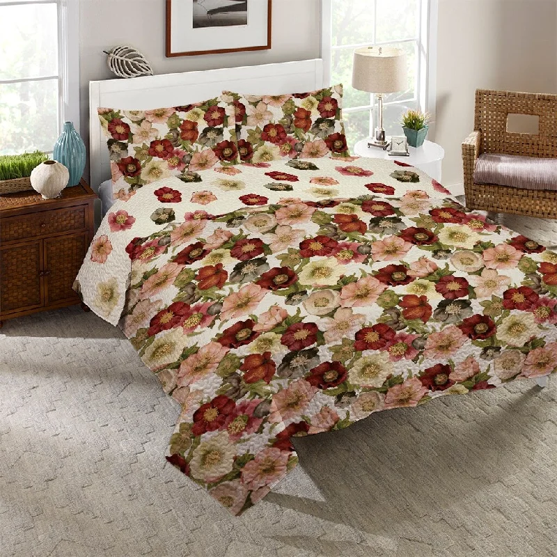 Vintage Petals King Quilt Set