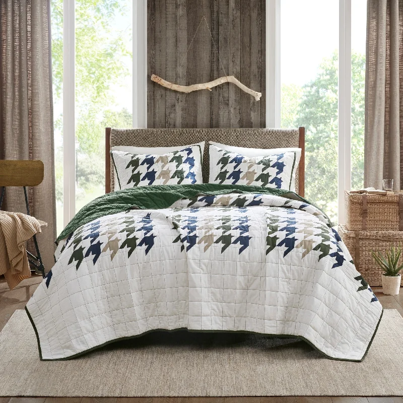 Woolrich Hudson Green Oversized Cotton Quilt Set