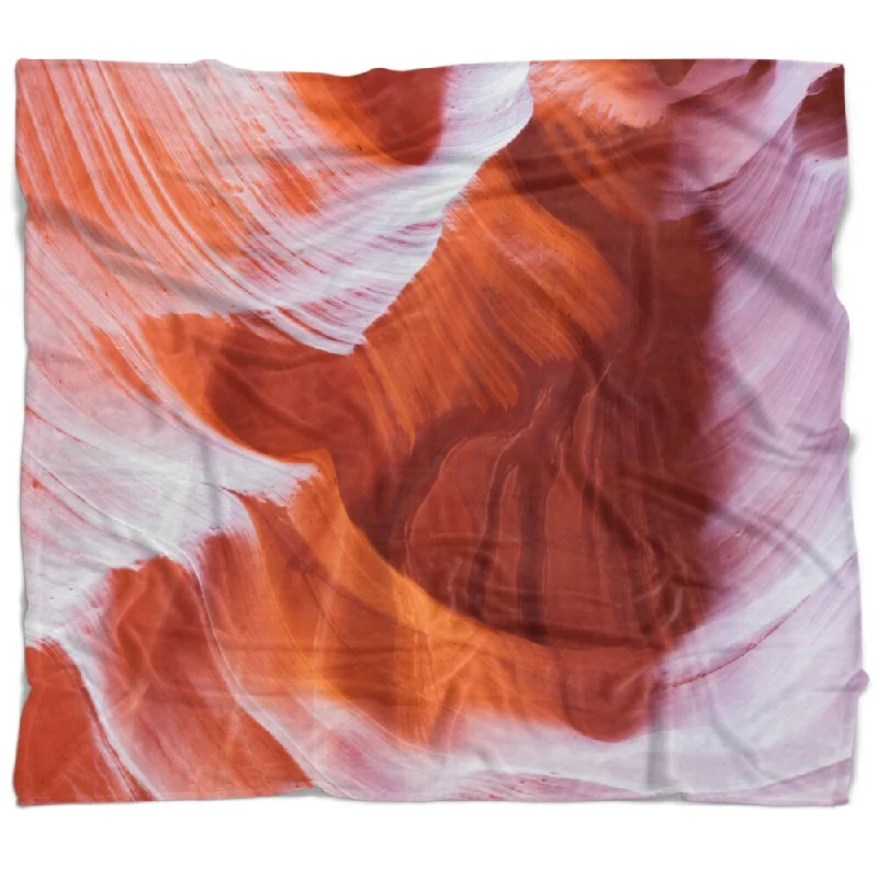 Designart 'Antelope Canyon Brown Wall' Landscape Photography Throw Blanket