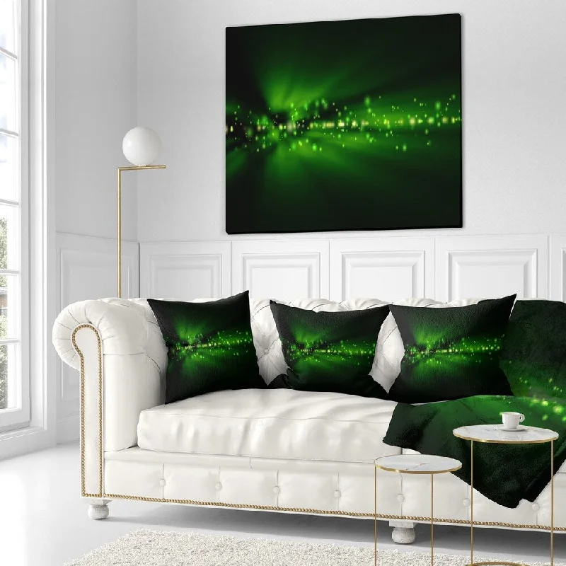 Designart 'Blurred Bright Green Lights' Landscape Photo Throw Blanket