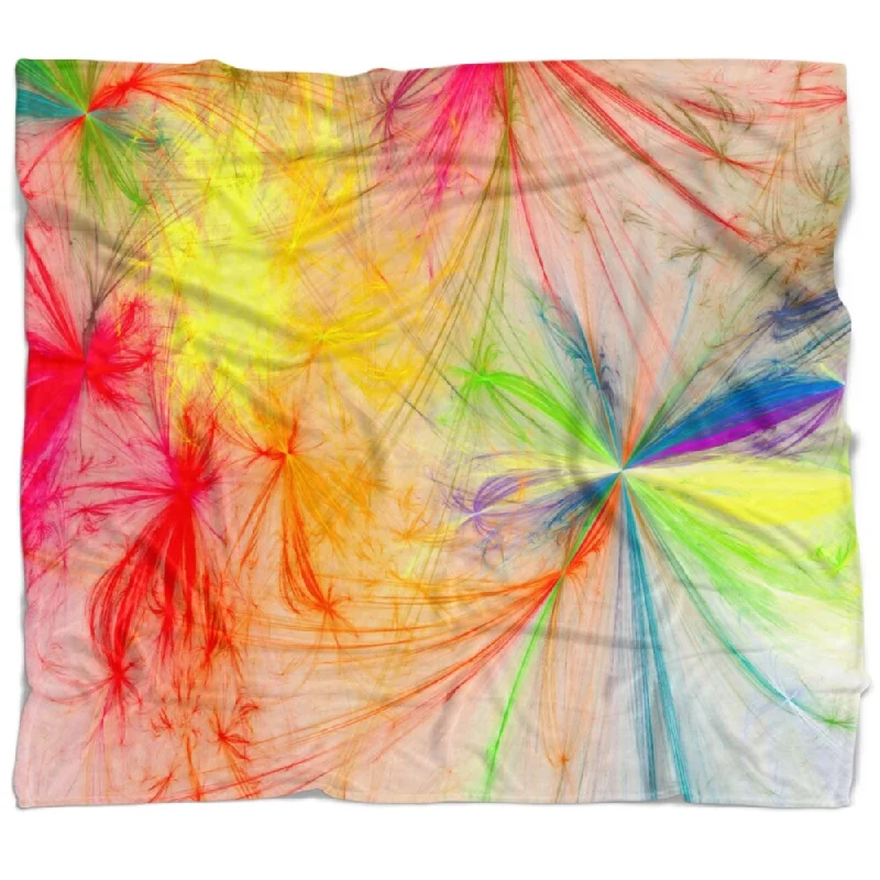 Designart 'Christmas Fireworks Colorful' Abstract Throw Blanket