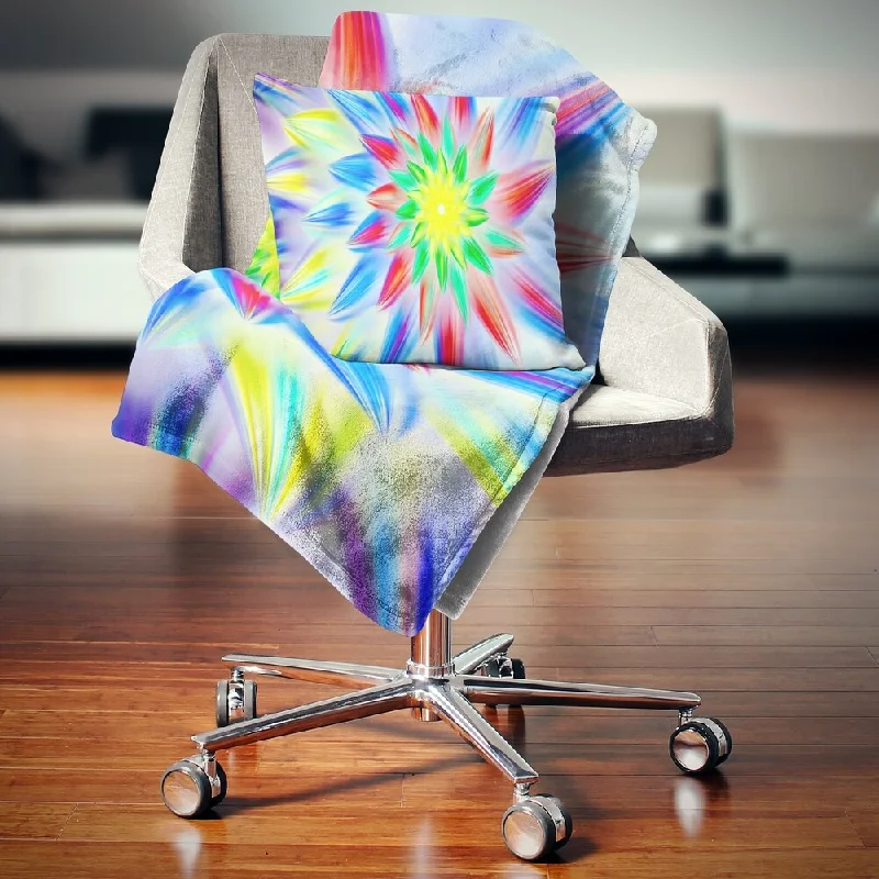 Designart 'Dance of Multi Color Petals' Floral Throw Blanket