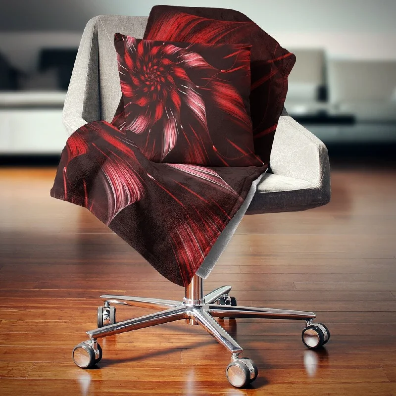 Designart 'Multicolor Symmetrical Fractal Flower' Floral Throw Blanket