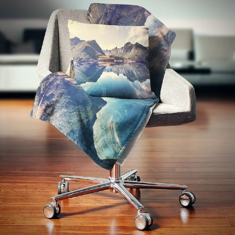 Designart 'Norway Summer Mountains' Landscape Photography Throw Blanket