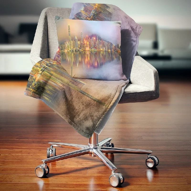 Designart 'Singapore Financial District Island' Cityscape Throw Blanket