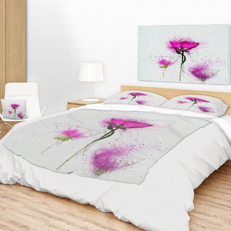 Designart 'Watercolor Purple Daisy Flowers' Floral Throw Blanket