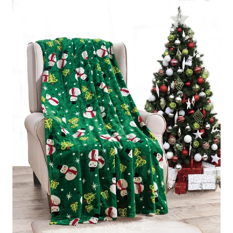 Green Snowman Throw