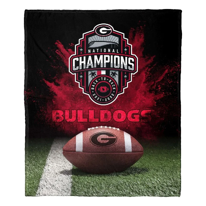 NCAA Georgia Bulldogs 2022 National Football Champions Silk Touch Throw Blanket