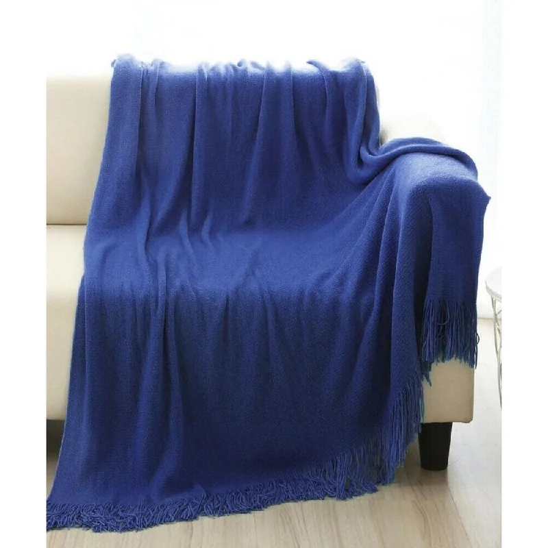 Peacock Blue Throw Blanket 51" x 63" (Peacock Blue #1)